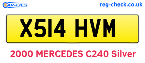 X514HVM are the vehicle registration plates.