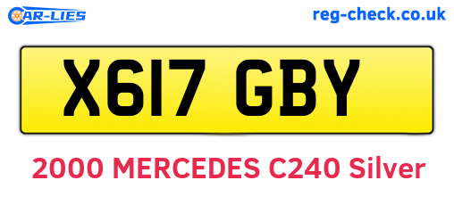X617GBY are the vehicle registration plates.