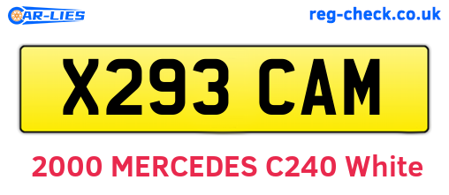 X293CAM are the vehicle registration plates.