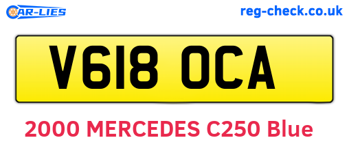 V618OCA are the vehicle registration plates.