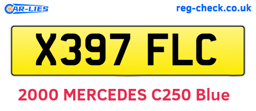 X397FLC are the vehicle registration plates.