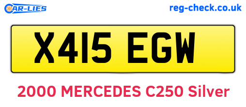 X415EGW are the vehicle registration plates.