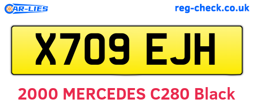 X709EJH are the vehicle registration plates.