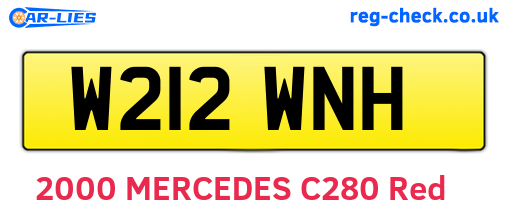 W212WNH are the vehicle registration plates.