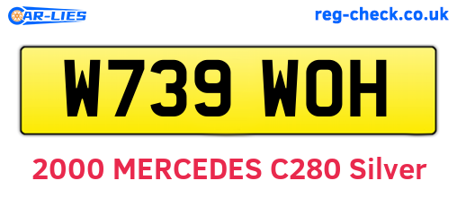 W739WOH are the vehicle registration plates.