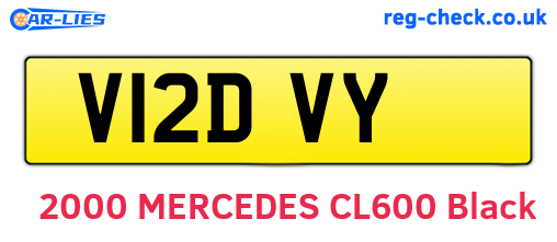 V12DVY are the vehicle registration plates.