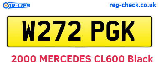 W272PGK are the vehicle registration plates.