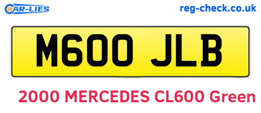 M600JLB are the vehicle registration plates.