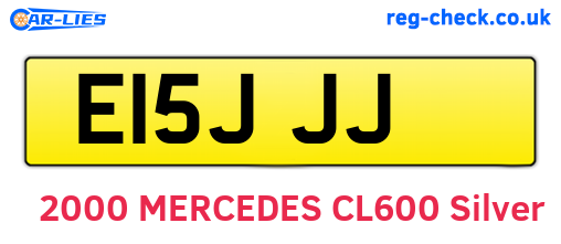 E15JJJ are the vehicle registration plates.