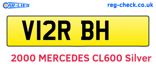 V12RBH are the vehicle registration plates.