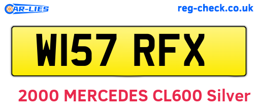 W157RFX are the vehicle registration plates.