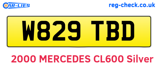 W829TBD are the vehicle registration plates.