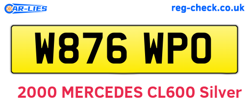 W876WPO are the vehicle registration plates.