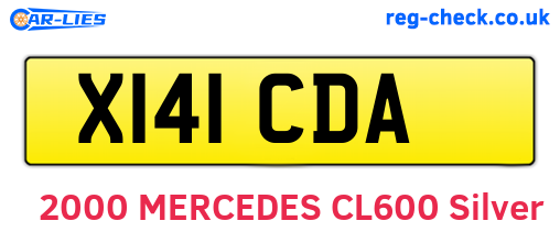 X141CDA are the vehicle registration plates.