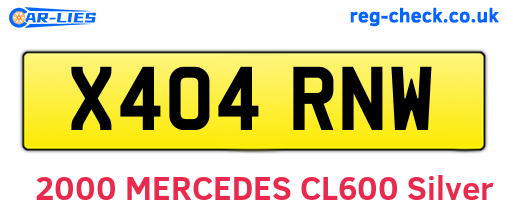 X404RNW are the vehicle registration plates.
