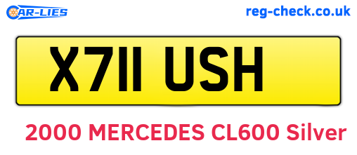 X711USH are the vehicle registration plates.