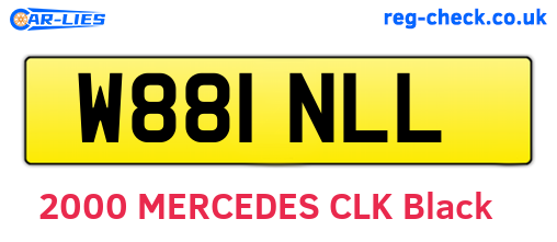 W881NLL are the vehicle registration plates.