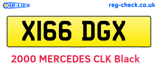 X166DGX are the vehicle registration plates.