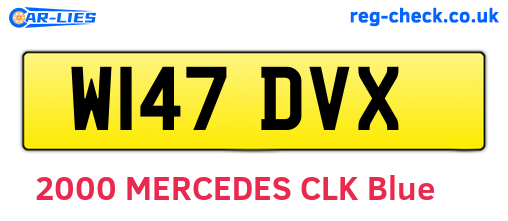 W147DVX are the vehicle registration plates.