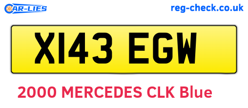 X143EGW are the vehicle registration plates.