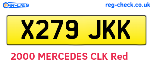 X279JKK are the vehicle registration plates.