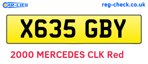 X635GBY are the vehicle registration plates.