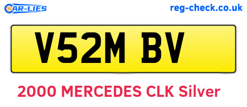 V52MBV are the vehicle registration plates.