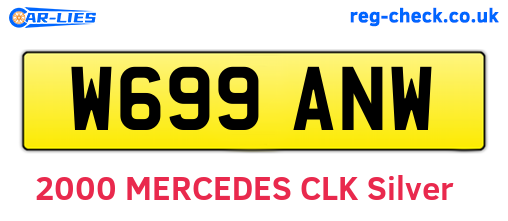 W699ANW are the vehicle registration plates.