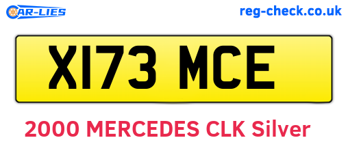 X173MCE are the vehicle registration plates.