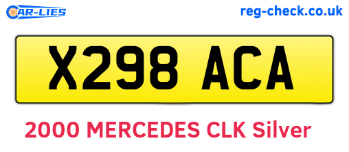 X298ACA are the vehicle registration plates.