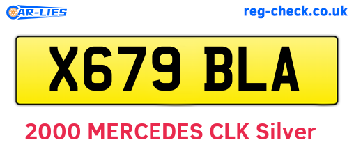 X679BLA are the vehicle registration plates.