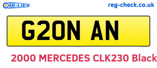 G20NAN are the vehicle registration plates.