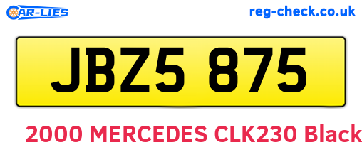 JBZ5875 are the vehicle registration plates.