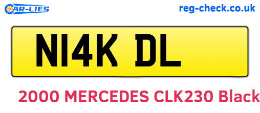 N14KDL are the vehicle registration plates.