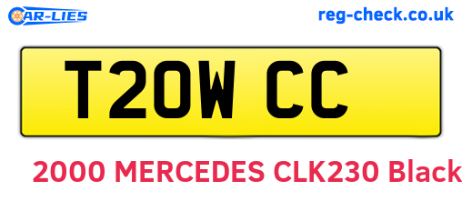 T20WCC are the vehicle registration plates.