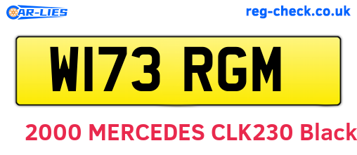 W173RGM are the vehicle registration plates.