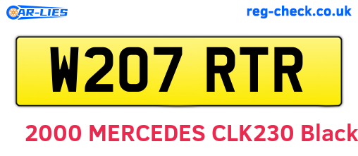W207RTR are the vehicle registration plates.