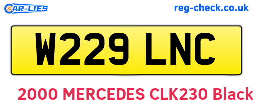 W229LNC are the vehicle registration plates.