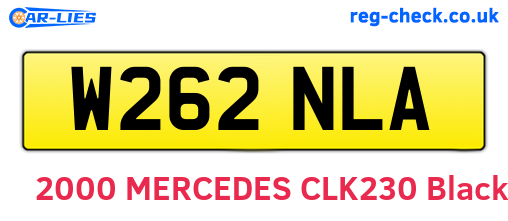 W262NLA are the vehicle registration plates.