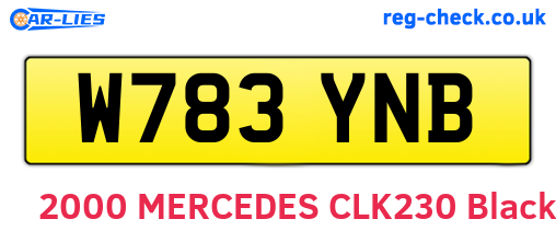 W783YNB are the vehicle registration plates.