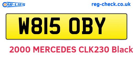 W815OBY are the vehicle registration plates.