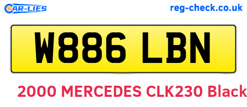 W886LBN are the vehicle registration plates.