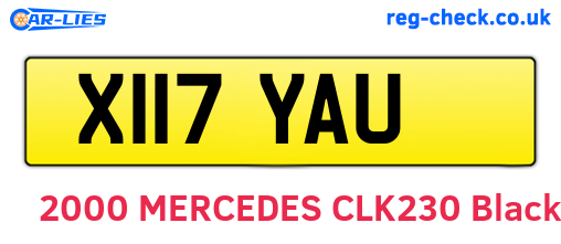 X117YAU are the vehicle registration plates.