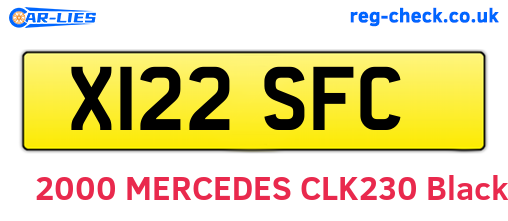 X122SFC are the vehicle registration plates.