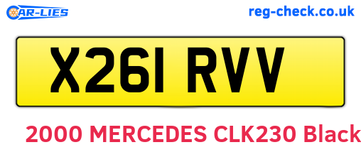 X261RVV are the vehicle registration plates.