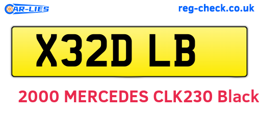 X32DLB are the vehicle registration plates.