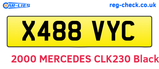 X488VYC are the vehicle registration plates.