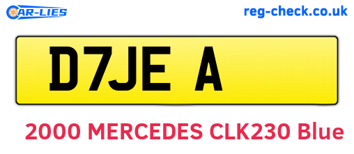 D7JEA are the vehicle registration plates.