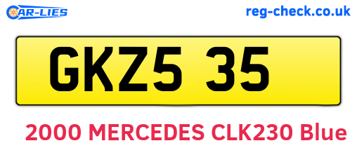 GKZ535 are the vehicle registration plates.