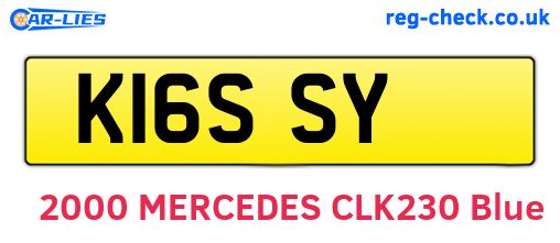K16SSY are the vehicle registration plates.